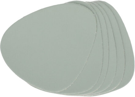 Zeller Glazenonderzetters - 6x stuks - Lederlook Mintgroen - 10x12cm - Kunstleer - Tafel - Glazen