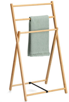 Zeller Handdoeken ophangrek/houder - badkamer - bamboe hout - 50 x 42 x 95 cm - naturel