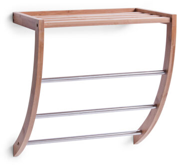 Zeller Handdoekenrek - 3 stangen - bamboe hout - 38 x 24 x 40 cm