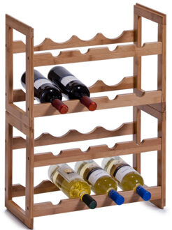 Zeller Houten wijnflessen rekken/wijnrekken stapelbaar voor 16 flessen 47 cm