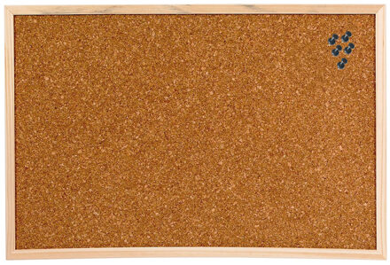 Zeller Kantoor Prikbord - 60 x 45 cm - inclusief 25x zwarte punaises - memobord - keuken