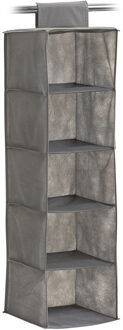 Zeller Kast organizer - hangend - 5 vakken - 28 x 28 x 95 cm - grijs