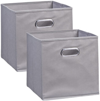 Zeller kastmanden - 8x - Grijs - vierkant - 32 x 32 cm - opbergmand - vakkenkast opbergers