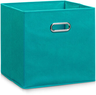 Zeller kastmanden - Set van 3x stuks - Groen - vierkant - 32 x 32 cm - opbergmand - vakkenkast opber