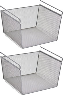 Zeller Kastmandje - 3x - opberg/hang mandjes - metaal - 29 x 26 x 19 cm