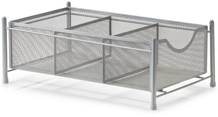 Zeller Keuken/keukenkast organizer uitschuifbaar - zilver - 25 x 40 x 15 cm - metaal