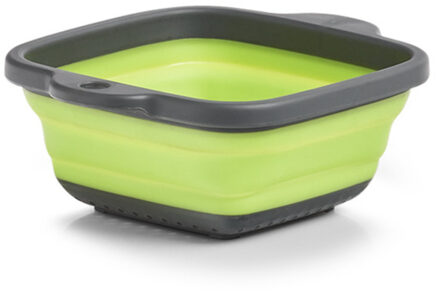 Zeller keuken vergiet/zeef - opvouwbaar - grijs/groen - kunststof - 21,9 x 18 x 7,9 cm - Keukenvergi