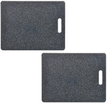Zeller Keuken voedsel snijplank - 2x - antraciet - kunststof - 36 x 27 cm - Snijplanken