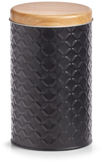 Zeller keuken voorraad blik - zwart - metaal - 10,5 x 18 cm - 2L - snoeptrommels - koffieblik