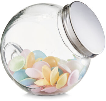 Zeller keuken voorraadpot/snoeppot Candystore - rond met deksel - 2900 ml - 19 x 13,5 x 19 cm - Voorraadpot Transparant