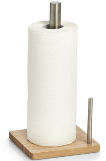 Zeller Keukenrolhouder - bamboe - vierkant - 16x32 cm - keukenpapier houder