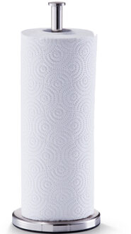Zeller Keukenrolhouder - rond - zilver - RVS - 13x32 cm