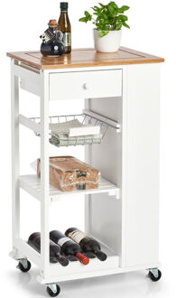 Zeller Keukentrolley - Uitschuifbare Mandjes - Wijnrek - 50 x 86 cm
