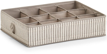 Zeller Kleding/kast organizer - 12 vakken - beige - 44 x 34 x 11 cm - polyester