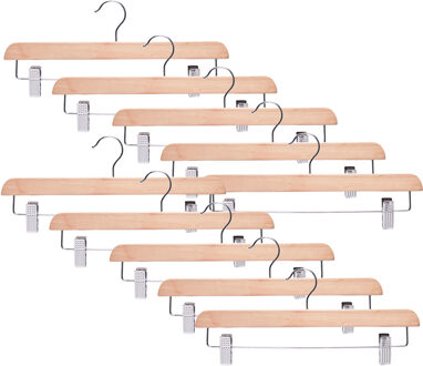 Zeller Kledinghanger - 10x - hout - 36 cm - luxe broek/rokhanger