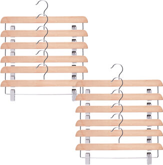 Zeller Kledinghanger - 12x - hout - 36 cm - luxe broek/rokhanger
