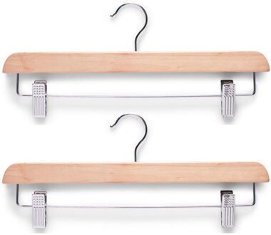 Zeller Kledinghanger - 20x - hout - 36 cm - luxe broek/rokhanger