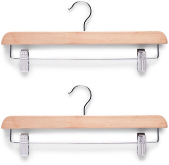 Zeller Kledinghanger - 2x - hout - 36 cm - luxe broek/rokhanger