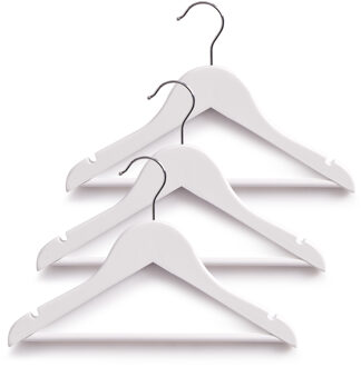 Zeller Kledinghangers kind - set 6x - wit - hout - 30,5 cm