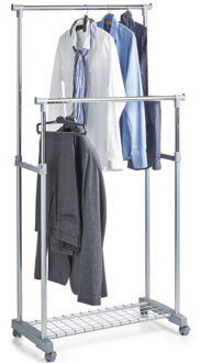 Zeller Kledingrek - dubbele stang - verrijdbaar - 107 cm