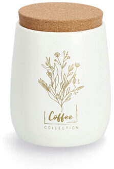 Zeller Koffie bewaarblik/bus - metaal/kurk - creme/goud - 11 x 13 cm - 750 ml