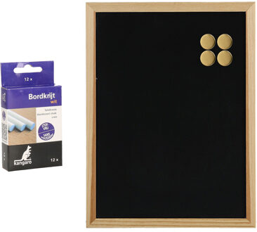 Zeller Krijtbord met magneten - 12x krijtjes - 30 x 40 cm
