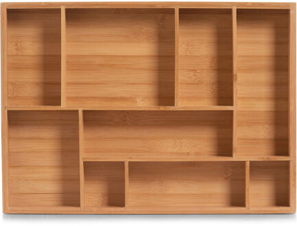 Zeller Lade inzetbak - bamboe - 9-vaks - lade organizer - 44 x 42 cm