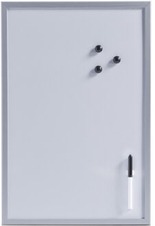 Zeller Magnetisch whiteboard/memobord met grijze rand 40 x 60 cm