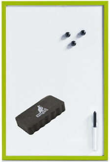 Zeller Magnetisch whiteboard/memobord met marker/wisser/magneten - 40 x 60 cm - groen