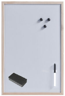 Zeller Magnetisch whiteboard/memobord met wisser 40 x 60 cm - Whiteboards