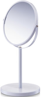 Zeller make up spiegel - rond - dubbelzijdig - 17x35 cm - Cosmeticaspiegel - Vergootspiegel - wit