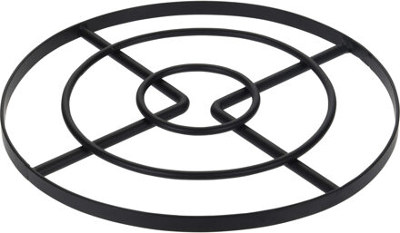 Zeller Metalen pannenonderzetter - 2x - zwart 23 cm - hittebestendig - handafwas - tafelbescherming