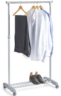 Zeller Mobiel kledingrek verstelbare enkele stang 170 cm - Kledingrekken Grijs