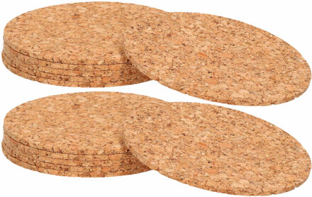 Zeller Onderzetters - 12x - kurk - rond - 10 cm - glazenonderzetters