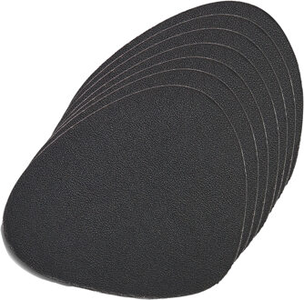 Zeller onderzetters voor glazen lederlook - 12x - zwart - - 12 x 10 cm