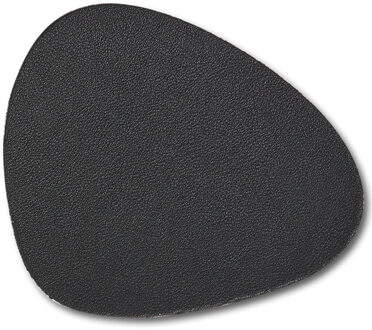 Zeller onderzetters voor glazen lederlook - 6x - zwart - - 12 x 10 cm