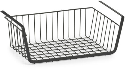 Zeller Opberg/opruim hangmandje - 41 x 26 x 15 cm - Kastmandje - zwart