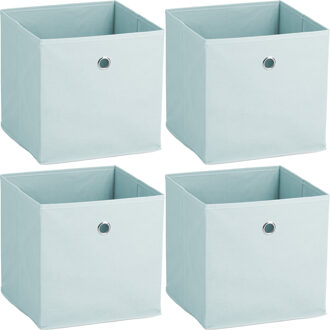 Zeller Opbergmand/kastmand - 4x - 22 liter - lichtblauw - 28 x 28 x 28 cm