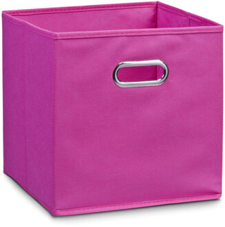 Zeller Opbergmand/kastmand - Set van 3x stuks - roze - 28 x 28 cm - polyester - speelgoedmand