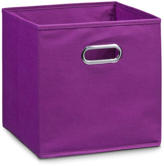 Zeller Opbergmand/kastmand - Set van 5x stuks - paars - 28 x 28 cm - polyester - speelgoedmand