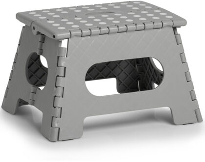 Zeller opvouwbaar opstapje/opstapkrukje - grijs - 35 x 22 cm