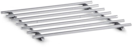 Zeller Panonderzetter - zilverkleurig - verchroomd metaal - 25 x 25 cm - keuken/tafel