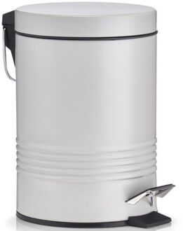 Zeller Pedaalemmer - grijs - 3 liter - 17 x 25 cm - kleine prullenbak