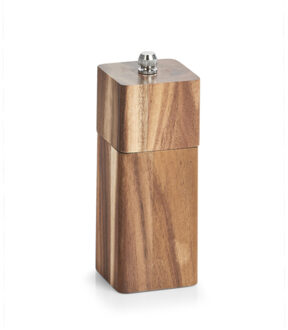 Zeller Peper/zout molens - acacia hout - 13 x 5 cm - Keuken/koken - Pepermolen - Zoutmolen Bruin