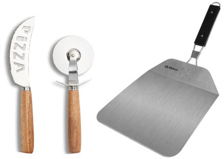 Zeller Pizza set met pizza mes roller en schep