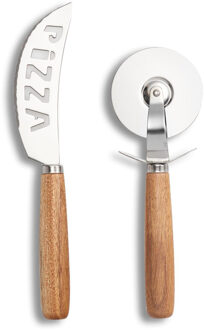 Zeller Pizzasnijder set met pizza mes en roller - Pizzarollers - Pizzamessen