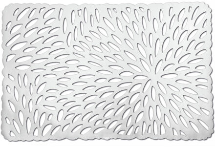 Zeller placemat - 4x stuks - glanzend zilver - rechthoekig - 29 x 44 cm - onderleggers