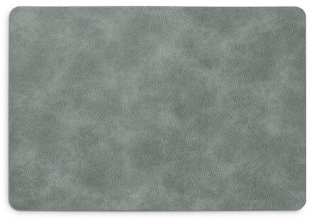 Zeller Placemats lederlook - 45 x 30 cm - grijs - vegan leer - tafel onderleggers