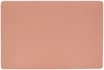Zeller placemats lederlook - 45 x 30 cm - zalm roze - vegan leer - tafel onderleggers