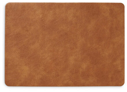 Zeller Placemats - lederlook - cognac kleur - 42 x 30 cm - tafel dekken - onderleggers